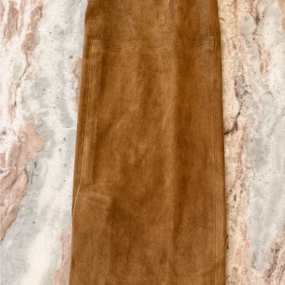 Vince lambskin split hem brown suede pants size M